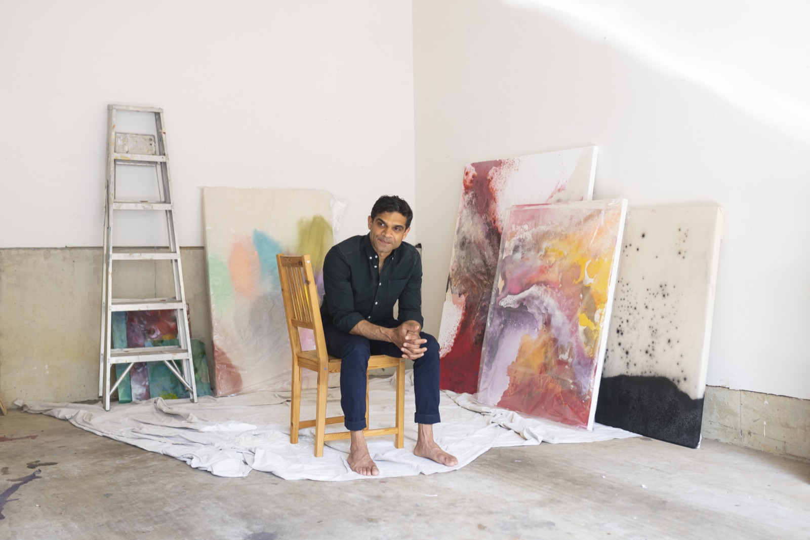 Ajay Malghan in his studio